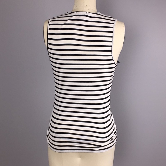 Striped lace up tank top - Picture 3 of 4
